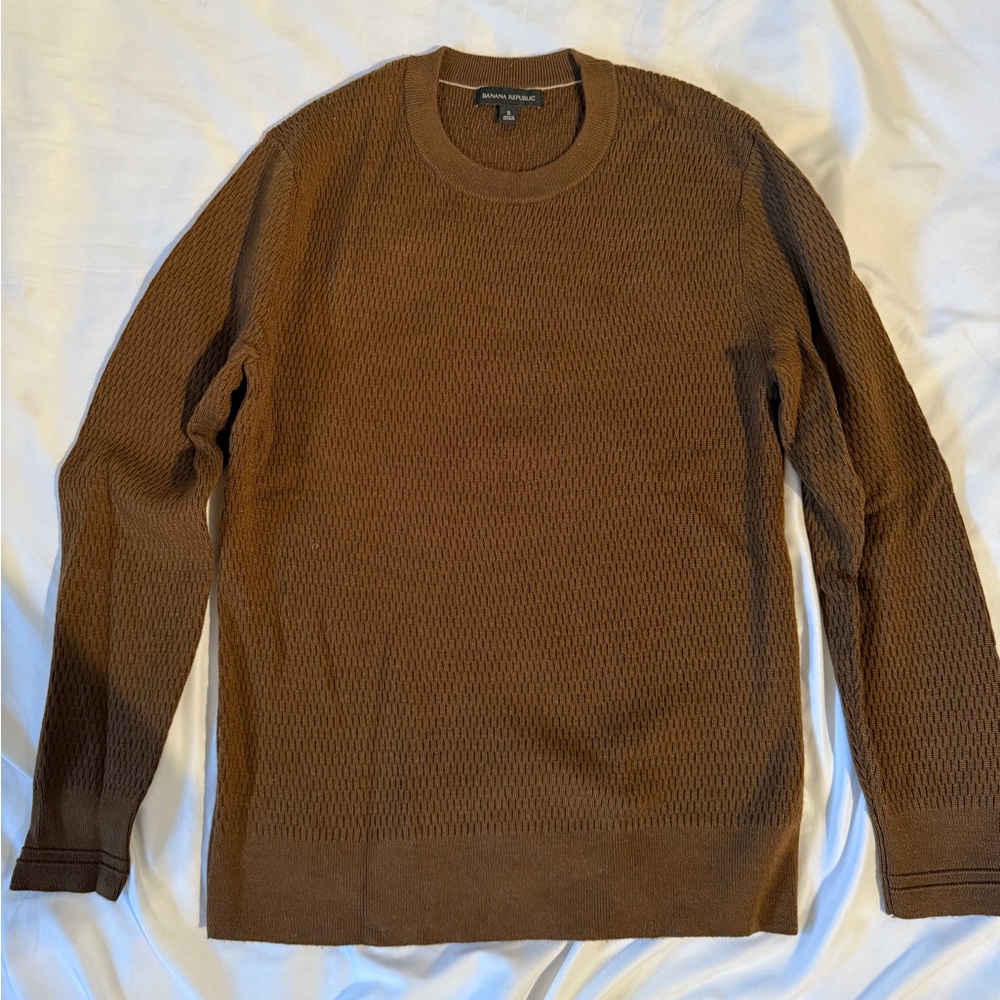 Men's Brown Merino Wool Sweater